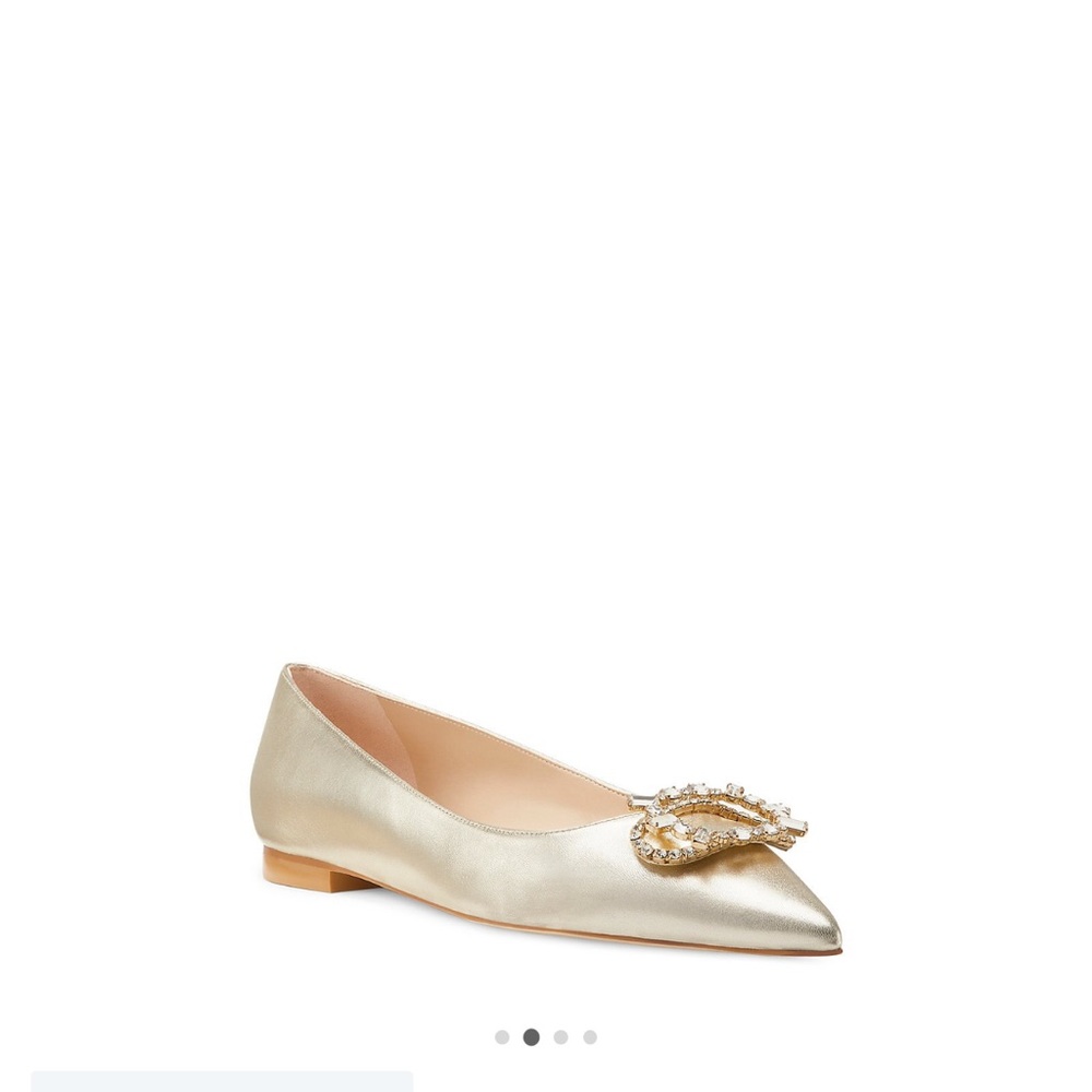 Brand New in Box Size 7.5 Stuart Weitzman Eloise Flat in color Platino